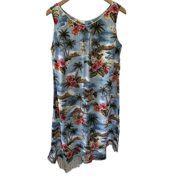 Young Hawaii Rare Vintage Hawaiian Tropical Nostalgic Island Style Shift Dress L - Picture 1 of 5